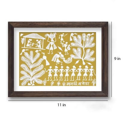 Women dancing on the tunes of tarpa warli painting (mehendi)