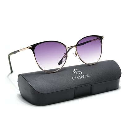 Eyejack Golden & Black Cateye Sunglasses for Women (7031CL821)