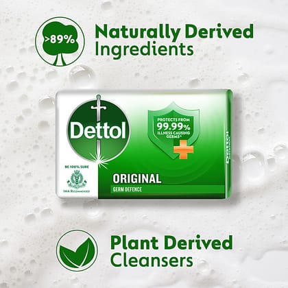 Dettol Bathing Soap Bar - Original, 99.99% Germ Protection, Dermatologically Tested, 75G