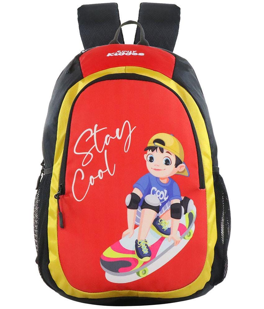 SmilyKiddos 25 Ltrs Red Polyester College Bag - Red