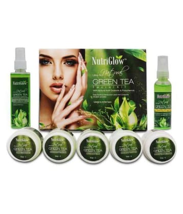 NutriGlow Ultra Rich Green Tea Facial Kit (250g) + Green Tea Toner (100ml) + Green Tea Serum (100ml) Pack of 3