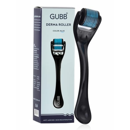 GUBB Derma Roller For Face Acne Scars, Skin Ageing & Hair Regrowth - Reduces Hair Fall | Stimulates Hair Follicles | Suitable for Beard Also | Safe & Effective - Black