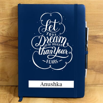 Let Your Dream be bigger than your Fears Personalized Diary-Black