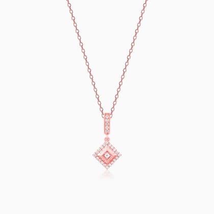 Rose Gold Gorgeous Signature Pendant with Link Chain