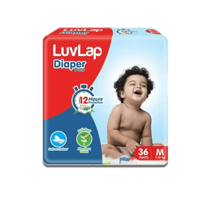 LuvLap Baby Diaper Pants M (7-12Kg), 36 Units Pouch