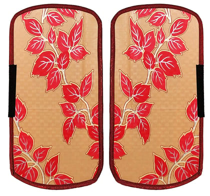 Heart Home Leaf Design PVC 2 Pieces FridgeRefrigerator Handle Cover Gold  Red CTHH5392 Standard-Heart Home Leaf Design PVC 2 Pieces Fridge/Refrigerator Handle Cover (Gold & Red) CTHH5392, Standard