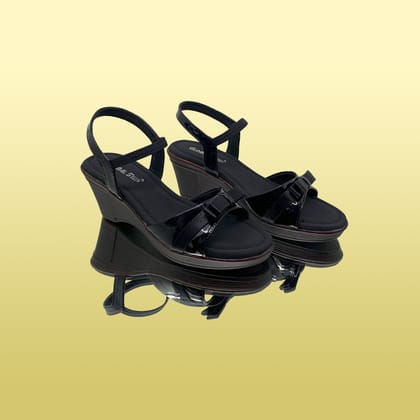 Strappy Slingback Chunky-Heeled Sandals-Black / 36