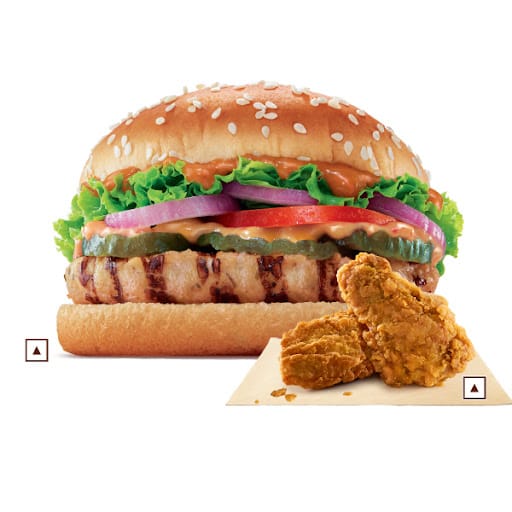 Chicken Whopper Jr +Chicken Fried Wings(2pcs),