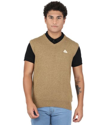 Monte Carlo - Khaki Woollen Blend Mens Pullover Sweater ( Pack of 1 ) - None