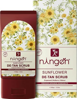 Ningen Sunflower De-Tan Scrub Grapeseed Mulberry & Walnut (100g)