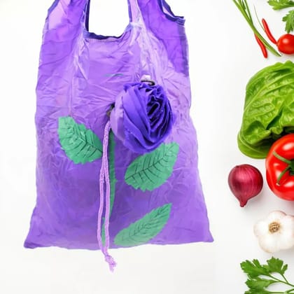7741 Foldable Bag Cute Rose Shape Cover Reusable bag Naylon Bag Nylon Shopping Carry Bags Large Reusable Foldable Bag, Eco Friendly Shopping, Folds to Pocket Size, Tote Grocery Shoulder Handbag T