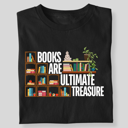 BOOKS ARE THE ULTIMATE TREASURE STEPS-Black / S