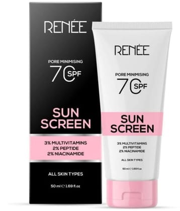 RENEE Pore Minimising Sunscreen SPF 70 With 2% Niacinamide, 2% Peptide & 3% Multivitamins, 50Ml