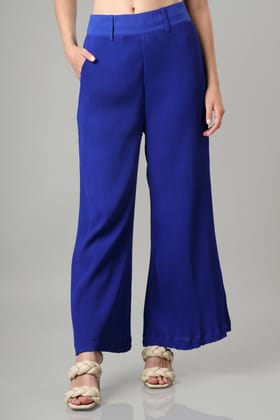 Exclusive Royal Pleated Ladies Bottom Wear-XXS / Royal Blue / BT05-FAB320387-2-PLGT007-2.5-NILL-NILL-THB07-FS03-ZPH0013-NILL-NIL-NILL-NILL