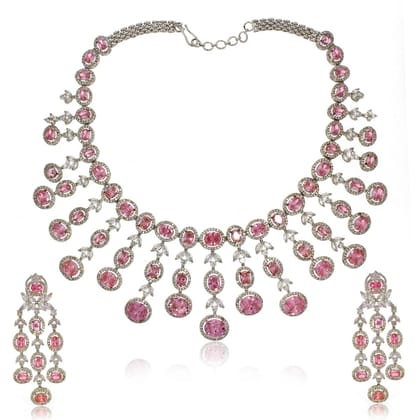 Gossip Stunning Pink Princess Necklace Set