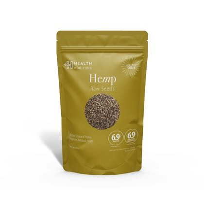 Health Horizons Raw Hemp Seeds with Fatty Acids, Perfectly balanced Omega 6 and 3, Amino Acids | 0 Cholesterol, Vegan, Soy-free and Gluten-Free, Keto Diet Friendly | Healthy Snack to Boost Immunity | Used in Smoothies, Yogurt and Salad (500g)