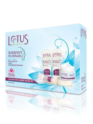 Lotus Herbals Radiant Platinum Cellular Anti-Ageing Facial Kit (170gm)-170gm