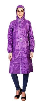 Romano nx 100% Waterproof Heavy Duty Double Layer Hooded 3/4 Length Rain Overcoat Women in a Storage Bag-Medium