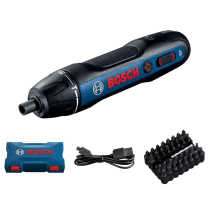 Bosch GO 2.0 Professional Cordless Screwdriver Set | 33-Piece Screwdriver Bit Set | 5/2.5 Nm  (Hard/Soft) Torque | 360RPM Speed  | 3.6V Battery | ¼" Inter HEX Tool Holder