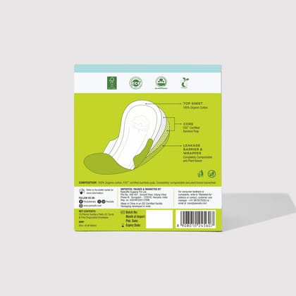 Biodegradable Sanitary Pads - Overnight Pack of 10 BYOC-Biodegradable Sanitary Pads - Overnight (Pack of 10) BYOC - Default Title