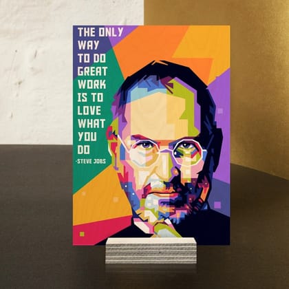 Steve Jobs Wood Print-5x7 Inch