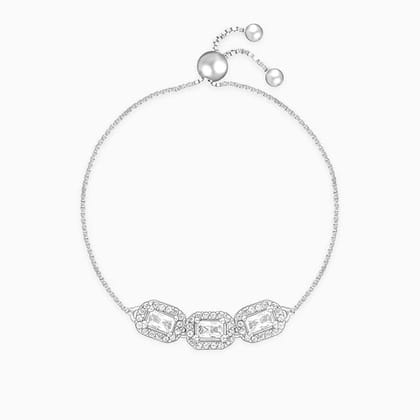 Silver Triple Zircon Bracelet