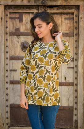 JAIPUR HANDBLOCK PRINT New collection of cotton hand printed short kurti 46