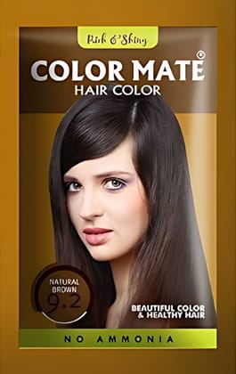 COLOR MATE HAIR COLOR POWDER 15GM NATURAL BROWN (9.2)