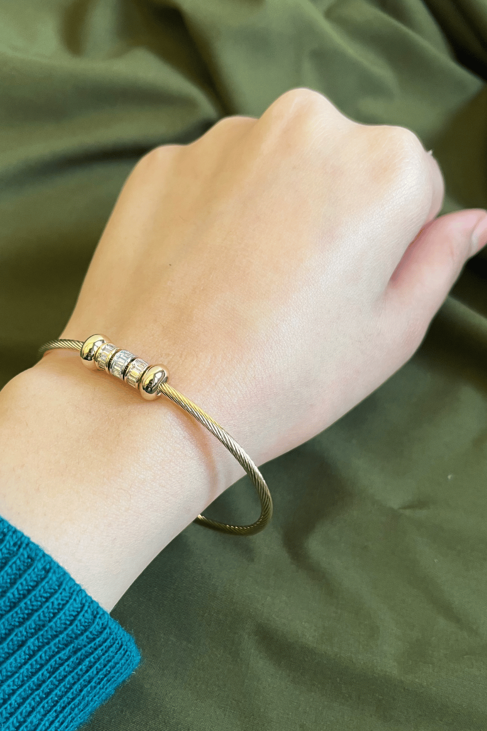 GOLD-ROSE-SILVER ADJUSTABLE CUFF