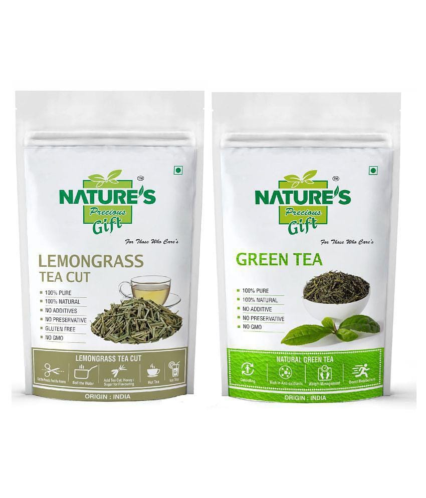 Nature''s Gift Darjeeling Tea Loose Leaf Lemongrass & Green Tea 200 gm Pack of 2