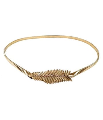 Livisorb Womens Metal Stretchable Belt (BL4042, Golden, Free Size) - Golden