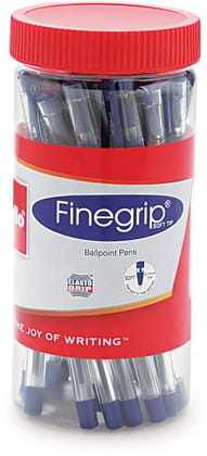 Cello Finegrip Ball Pen (25 Pens Jar - Blue) | Comfortable & Smooth Writing Ball Pens & Cello Technotip Ball Pen Set (Pack Of 10 Pens - Blue) | Lightweight Ball Pens For Pressure Free & Fi