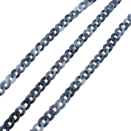 Acrylic Plastic Curb Chains (1 Meter) 13x10x2.5 MM Dark Gray Shade For Bag Strap Mask Holder Lanyard-Dark Gray Shade / 1 Meter