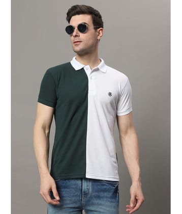 The Million Club Cotton Blend Regular Fit Colorblock Half Sleeves Mens Polo T Shirt - Olive Green ( Pack of 1 ) - None