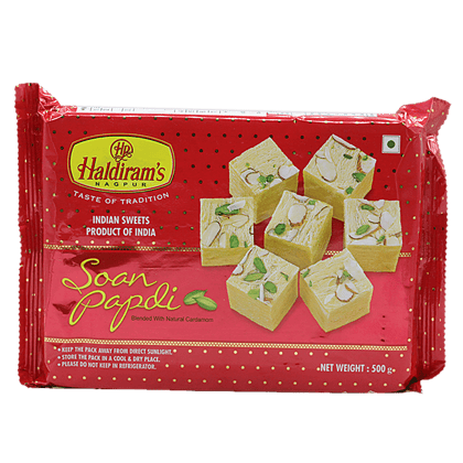 Haldiram's Soan Papdi - Authentic Taste, Crispy & Flaky Texture, Perfect For Gifting, 500 g Pouch