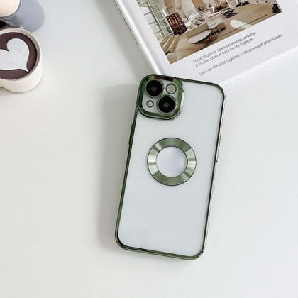 iPhone 13 Electroplating CD Texture Transparent Case-Green