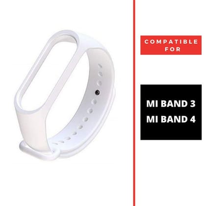 White Plain Silicone Strap For M5 Band