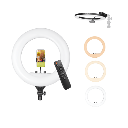 Digitek (DRL-18RT) Profesional (46cm) LED Ring Light with Remote Control, Runs on AC Power with No Shadow apertures, Ideal use for Makeup Artist, Video Shoot, Fashion Photography & Many More