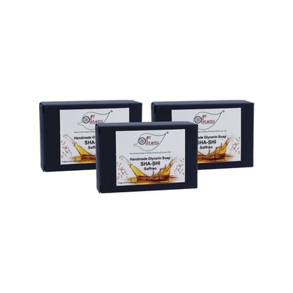 Artnweavess SHA SHI Saffron Glycerin Soap, 100 gm - Pack of 3