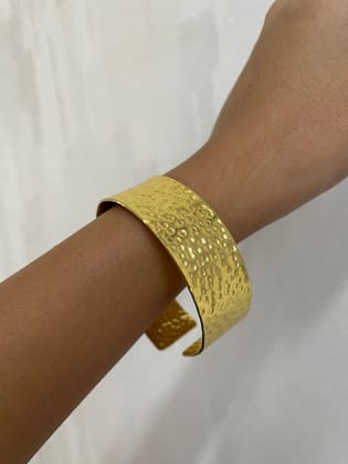 Beaten Brass Cuff Bracelet