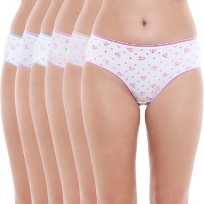 Bodycare women's combed cotton assorted Hipster Panty Pack of 6 ( E200-D )