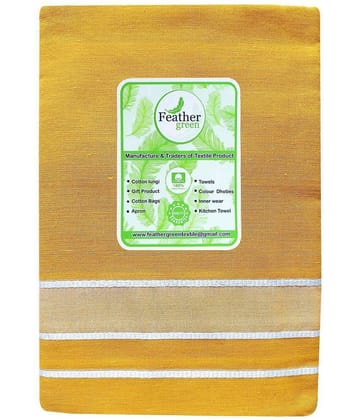 Feather Green - Yellow Cotton Mens Dhoti ( Pack of 1 ) - None