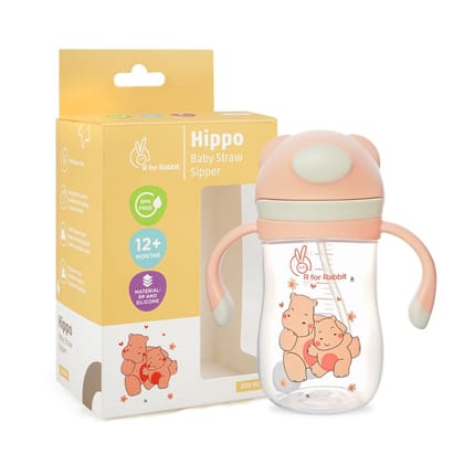 Hippo Baby Straw Sipper-Yellow