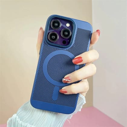 iPhone 13 Series Heat Dissipation Breathable Cooling Case With Camera Bumper-iPhone 13 Pro Max / Blue