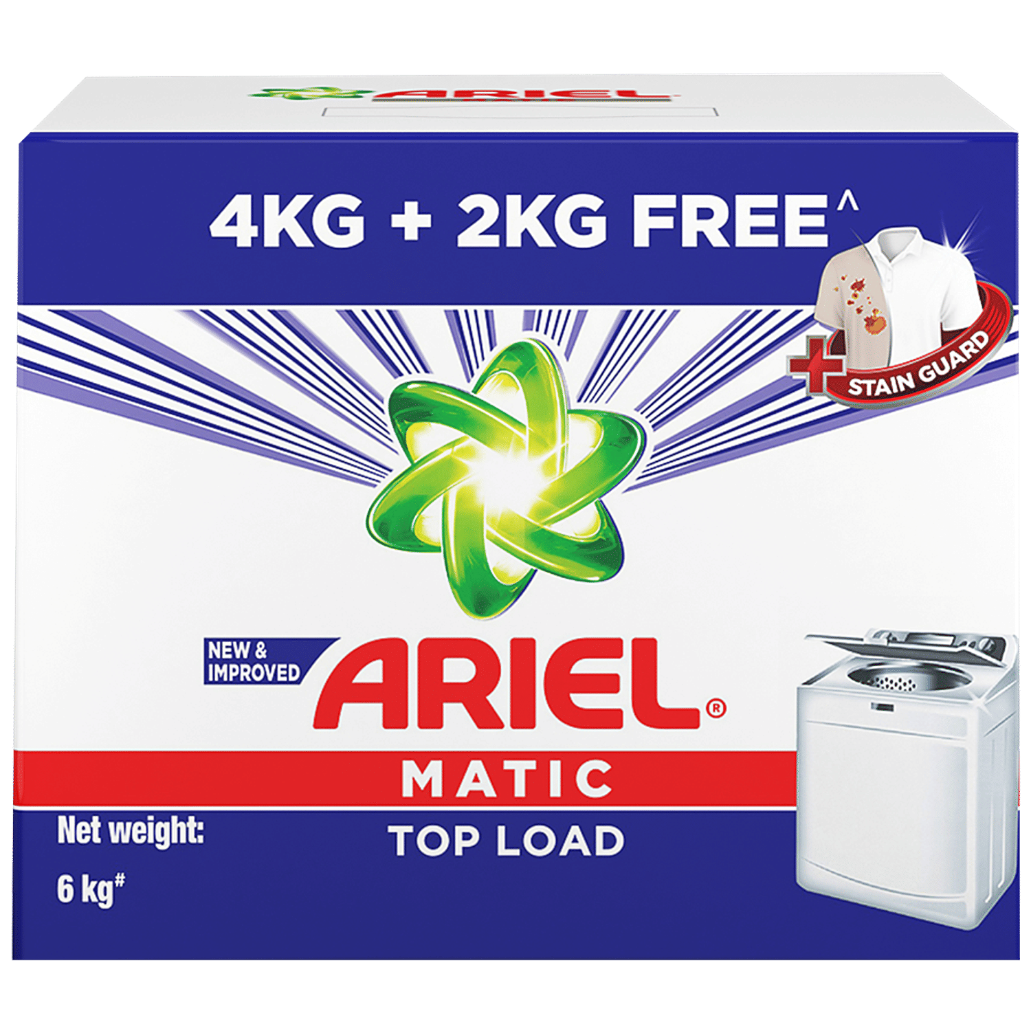 Ariel Matic Top Load Detergent Washing Powder, 4 Kg (Get 2 Kg Free)