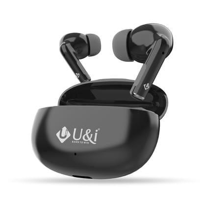 U&i Nitro Series 40 Hours Music Time True Wireless Earbuds | Quad Mic ENC-Black