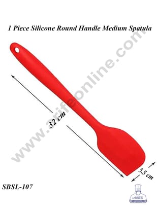 CAKE DECOR™ 1 Piece Silicone Round Handle Medium Spatula | Baking Tool | Cream Cake Kitchen Cooking Tool (SBSL-107)