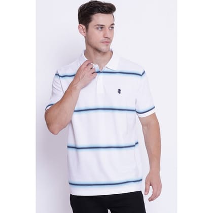 Red Tape Men's Blue White CollaRed T-SHIRT