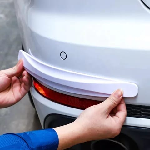 Car Bumper Protector Strips 2 Pcs-White