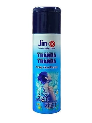 JIN-X Thanda Thanda Regular Prickly Heat Powder, 150 gm – Ultimate Cooling & Skin Protection